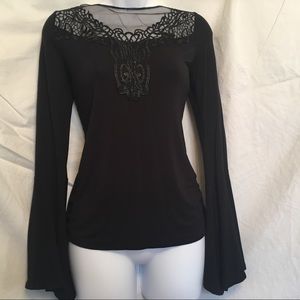 Venus Embroidered Bell Sleeve Top